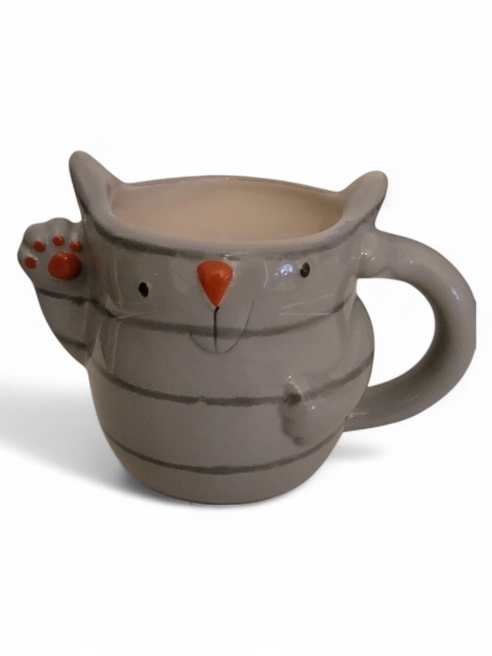 Sur La Table Gray Cat Mug Cute Kitty Coffee Cup Animal Novelty Ceramic Mug